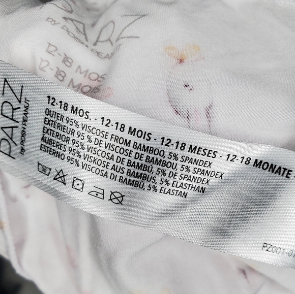 Parz by Posh Peanut Leggings White Bunny Butterfly Baby Girls 12-18 Months - Picture 4 of 4